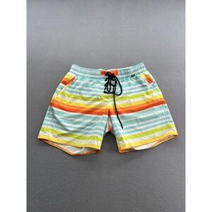 TomboyX Swim Shorts Mens Large Multicolor Striped Drawstring Board Trunks Beach